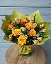 Букет цветов из:  Альстромерии и Розы #REPLACE_PRED# Верхнем Любаже
