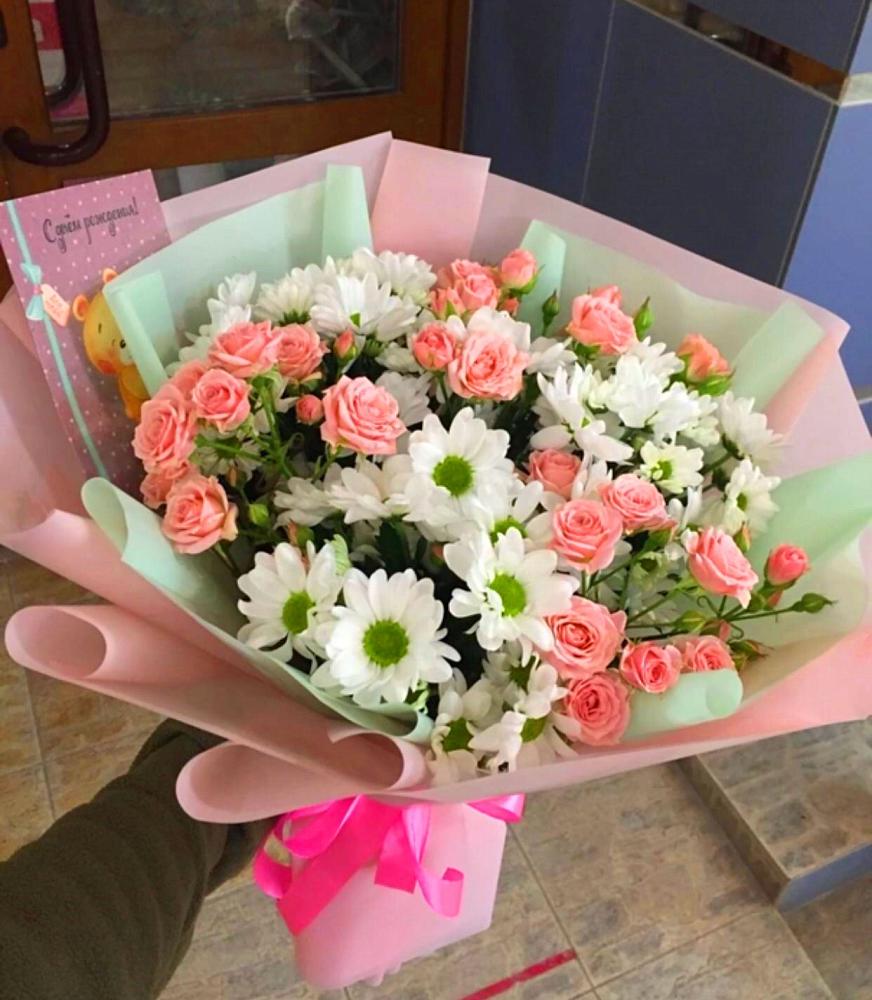 Букет цветов из: Розы и Хризантемы в Верхнем Любаже