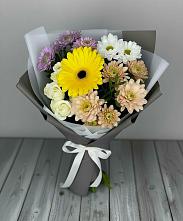 Букет цветов из:  Розы, Герберы и Хризантемы #REPLACE_PRED# Верхнем Любаже