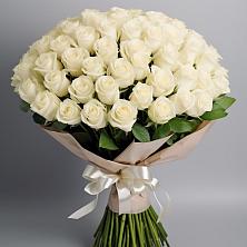 Букет 101 беля роза Белоснежка в Верхнем Любаже