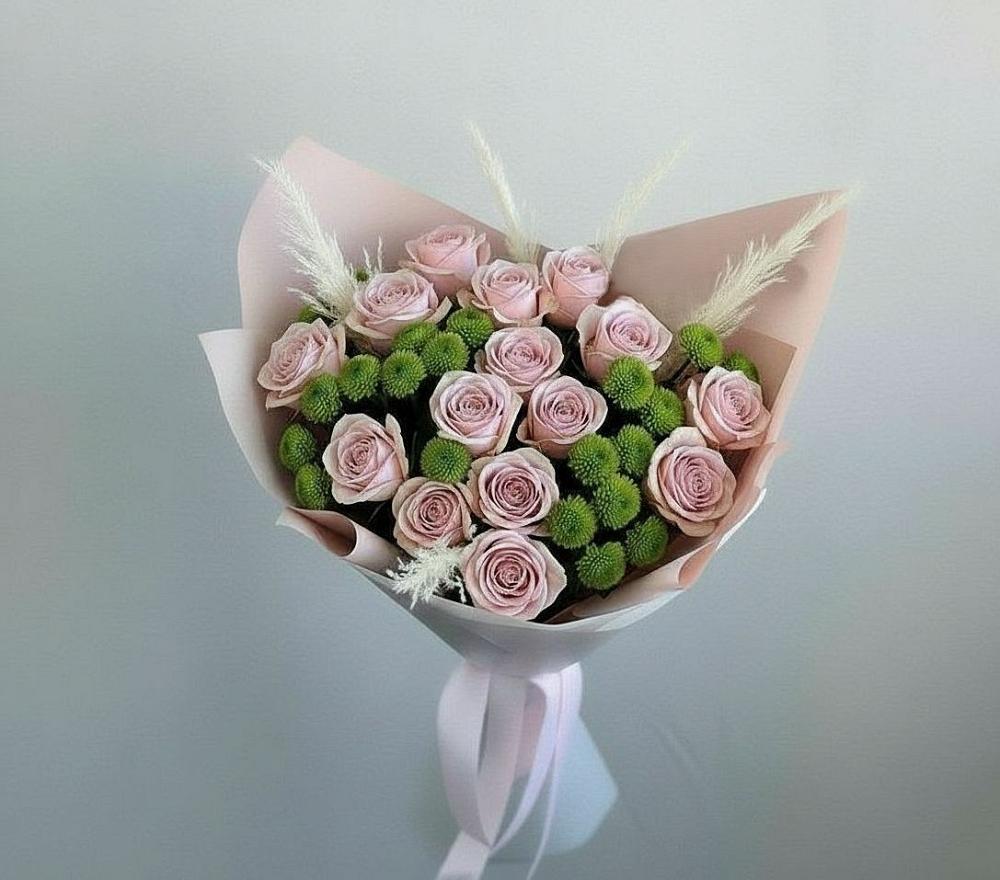 Букет цветов из: Розы и Хризантемы в Верхнем Любаже