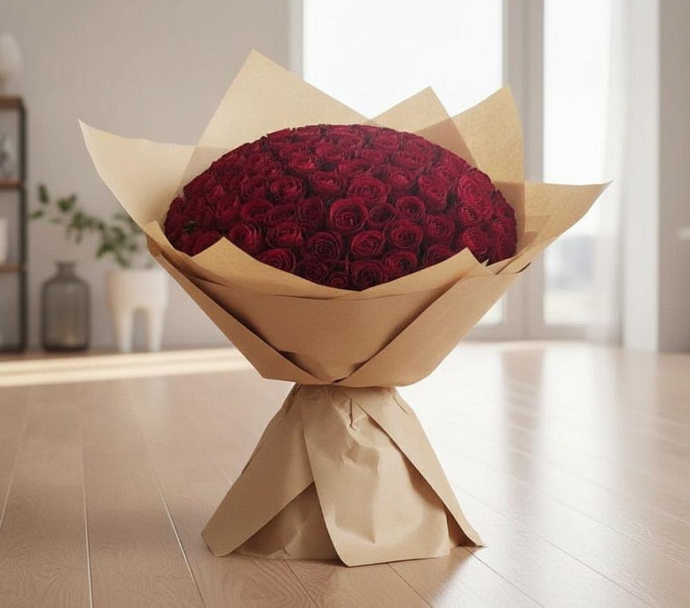 Букет 101 Красная роза в Верхнем Любаже