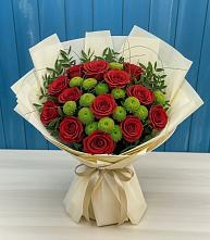 Букет цветов из:  Розы и Хризантемы в Верхнем Любаже