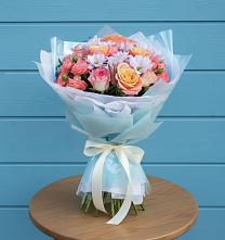 Букет цветов из:  Хризантемы и Розы в Верхнем Любаже