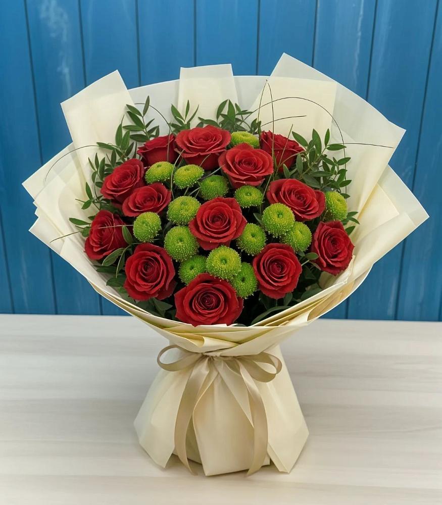 Букет цветов из: Розы и Хризантемы в Верхнем Любаже