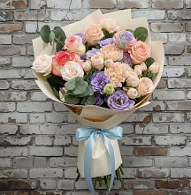 Букет цветов из:  Розы, Лизиантусы и Гвоздики #REPLACE_PRED# Верхнем Любаже